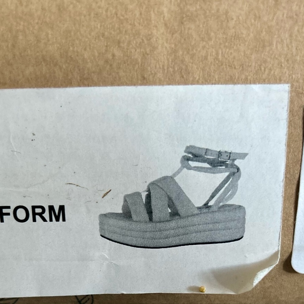 FREE PEOPLE Harper Leather Platform Sandals in Lion SZ: 37 - Picture 8 of 8